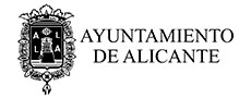 Logo del Ayuntamiento de Alicante en blanco y negro