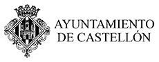 Logo del Ayuntamiento de Castellón en blanco y negro