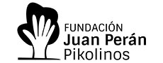 Logo de la Fundación Juan Perán Pikolinos en blanco y negro