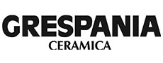 Logo de Grespania Cerámica en blanco y negro