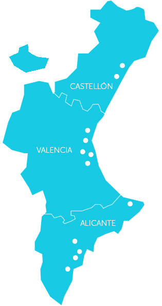 Mapa hospitales de la Comunidad Valenciana 2024